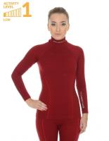Brubeck Футболка женская дл.рукав Wool Merino 78% Бордо в Сочи