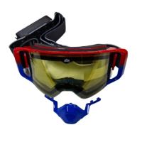 AiM Очки снегоходные с магнитной линзой и подогревом (PRO) 31-107 Accu Heated Red-Blue Glossy в Сочи