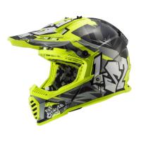 LS2 Шлем MX437 Fast Evo Mini Crusher Black Hi-Vis Yellow в Сочи