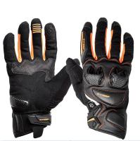 Sweep Перчатки кожаные+текстиль Hammer Black/Orange в Сочи