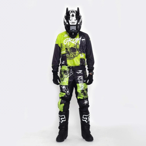 Grom Штаны кроссовые MX Religion lime в Сочи